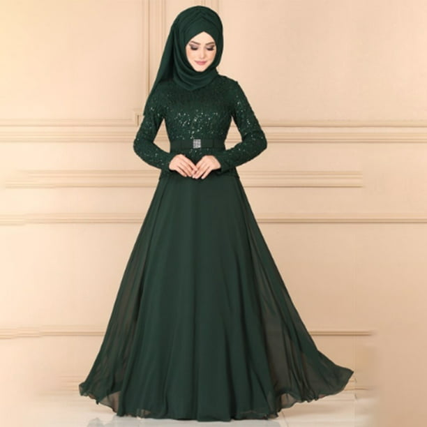 Dubai Style Lace Black Abaya Jilbab Muslim Islam Cocktail Party Long Maxi Dress